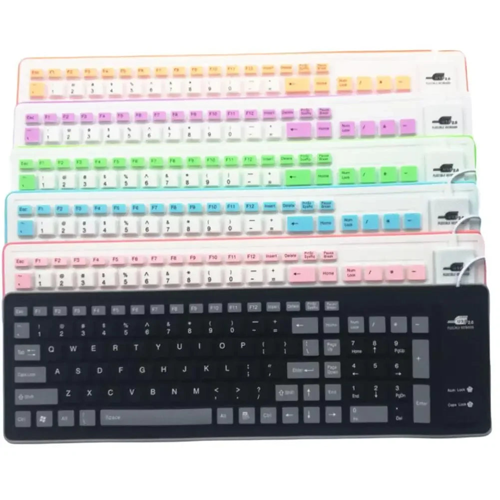 QuietRoll Portable Silent Foldable Silicone Keyboard