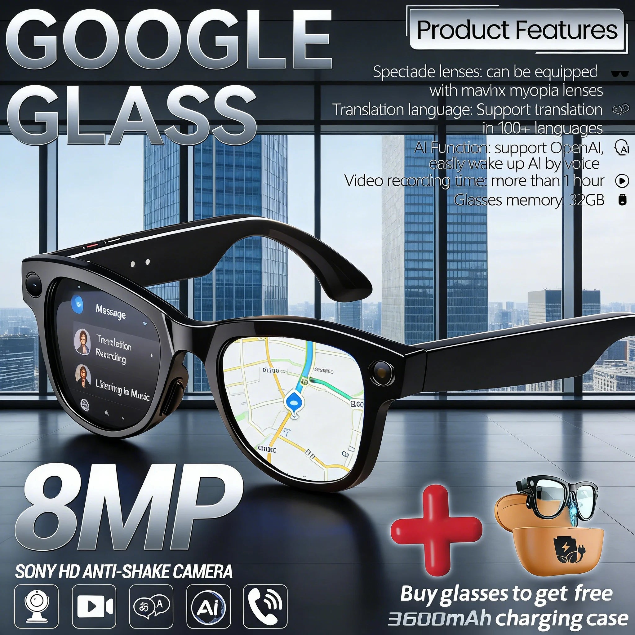 Everyday Smart Camera Sunglasses Plus