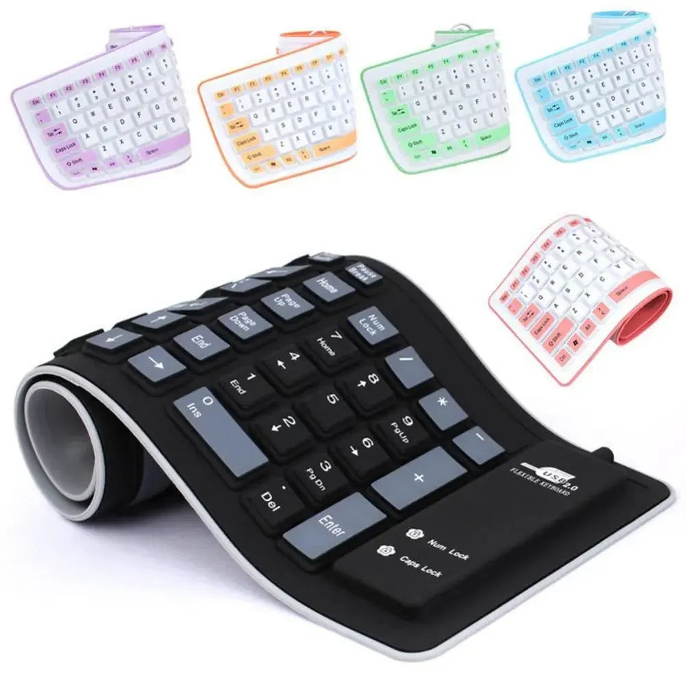 QuietRoll Portable Silent Foldable Silicone Keyboard