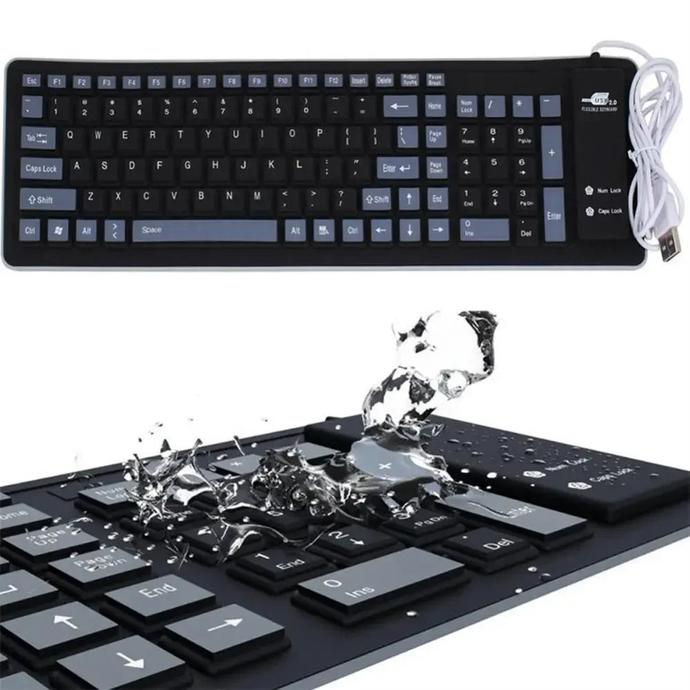 QuietRoll Portable Silent Foldable Silicone Keyboard